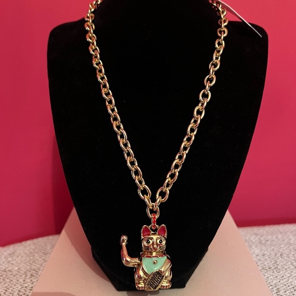 Betsey johnson - LUCKING OUT LUCKY CAT PENDANT NECKLACE RED NWT - Picture 8 of 10